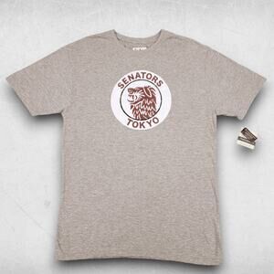 Tokyo Senators T-shirt Men XL Gray Graphic Tee Baseball Retro Sportswear